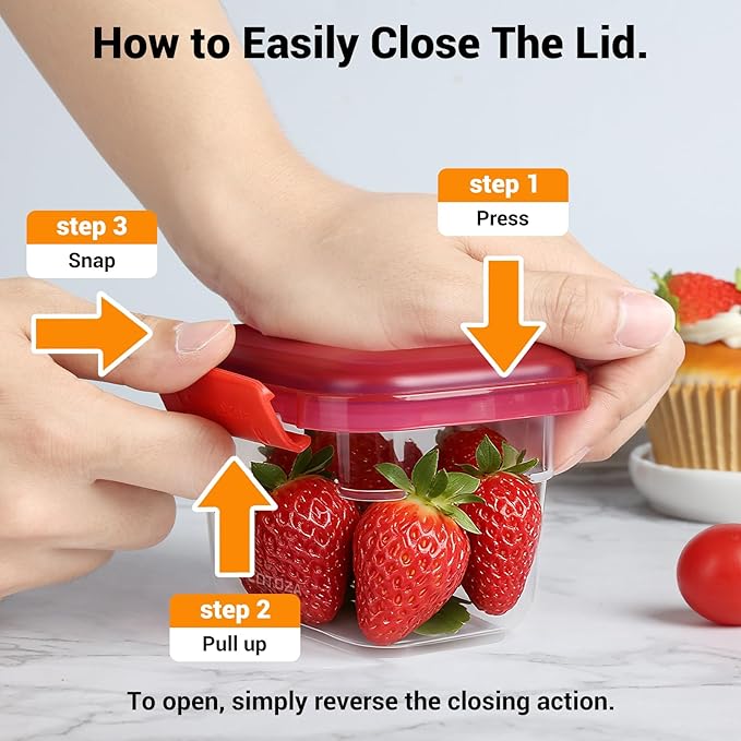 10 Pcs Set Food Storage Containers with Lids BPA Free Plastic Snap Lock Container Kitchen Pantry Organization for Meal Prep Lunch Salad Leftover Fruit Stackable Microwave Dishwasher Safe 5/12/29/68 oz