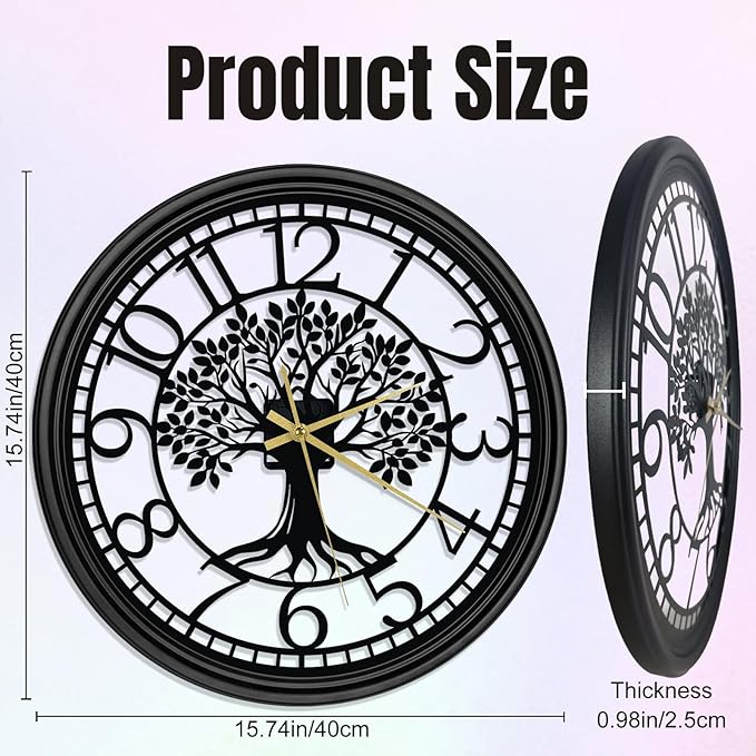 Big Wall Clock - Wall Clocks for Living Room Decor, Quiet and No Ticking Suitable for Wall Decor, Living Room Decoration, Kitchen Decoration