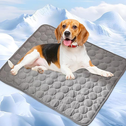 Dog Cooling Mat,Washable Portable Coolings Pad for Pet Dogs & Cats Sleeping Mat for Indoor & Outdoor Use, Keep Cooling for Pets(Dark Gray,24.4" L x 19.7" W)