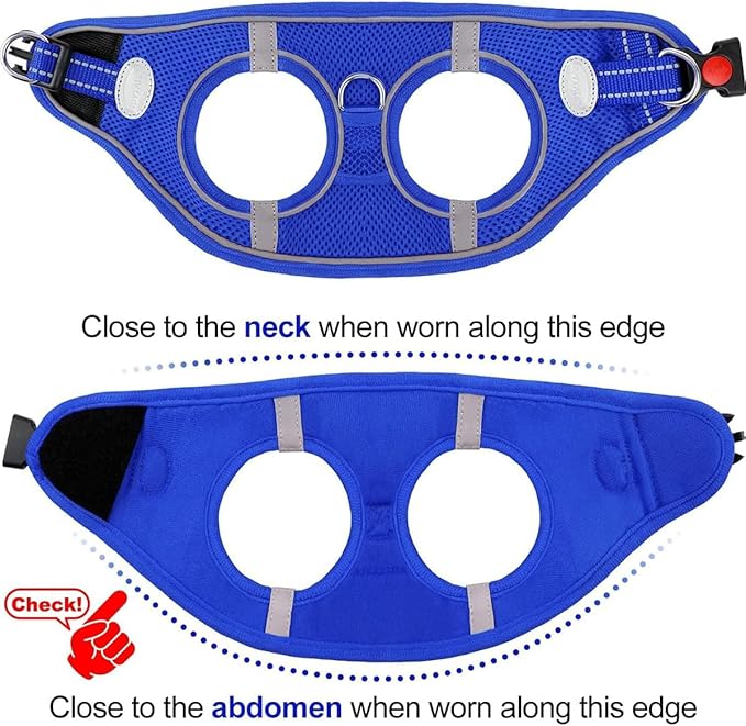 Joytale Small Dog Harness, Breathable Mesh Step-in Vest, Reflective Soft Padded Harnesses for Small and Medium Dogs, Navy Blue, M