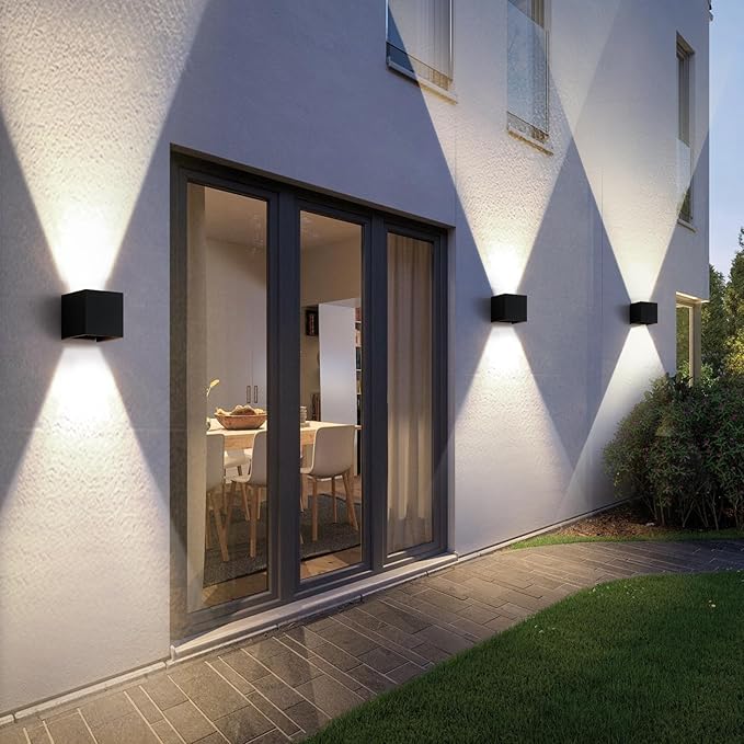 Outdoor Wall Lights 2PCS 3000k Wall Light Outdoor Porch Light Modern Wall Sconce up Down Light Outdoor Wall Light fixtures 20W LED Wall Pack Light