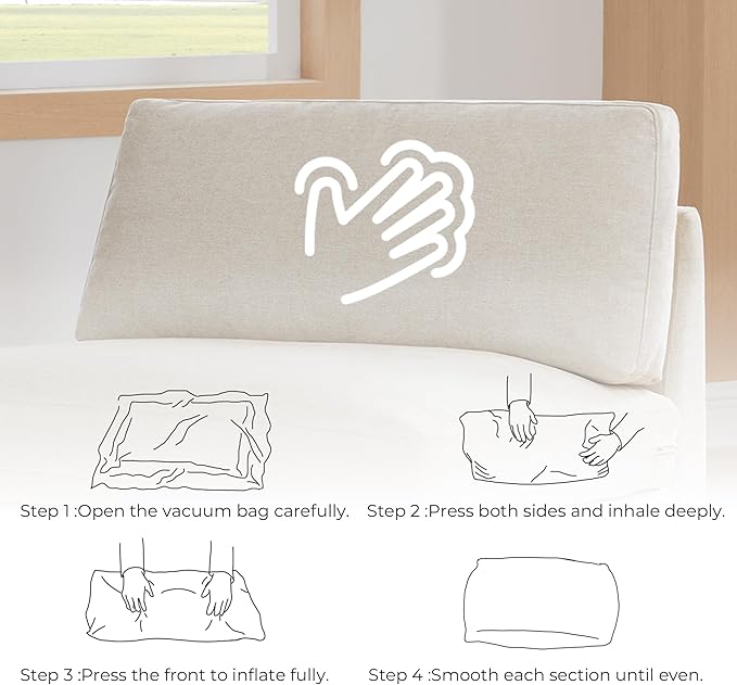 CHITA Super Large Luxury Loveseat Sectional Modular Sofa, Down Filled Modern Sofa, Deep Seat Comfty Cloud Couch, 83 inch Width, 2 Seat Couch, Solid Wood Leg, Linen