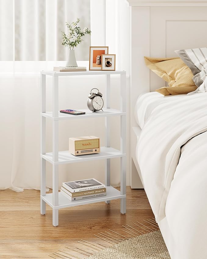 TUTOTAK Small Side Table, Narrow End Table, Skinny Sofa Table, Slim Nightstand, Couch Table, Living Room, Bed Room, White TB01BW0782