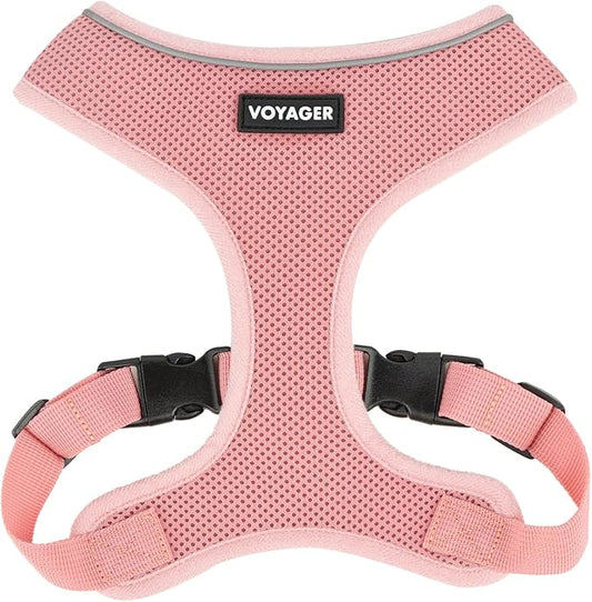 Best Pet Supplies Voyager Aerolite No Pull Mesh Dog Harness, Reflective Stitching, Breathable Harness, Adjustable for Walking, Training, Running, Heavy Duty and Durable, Baby Pink, M