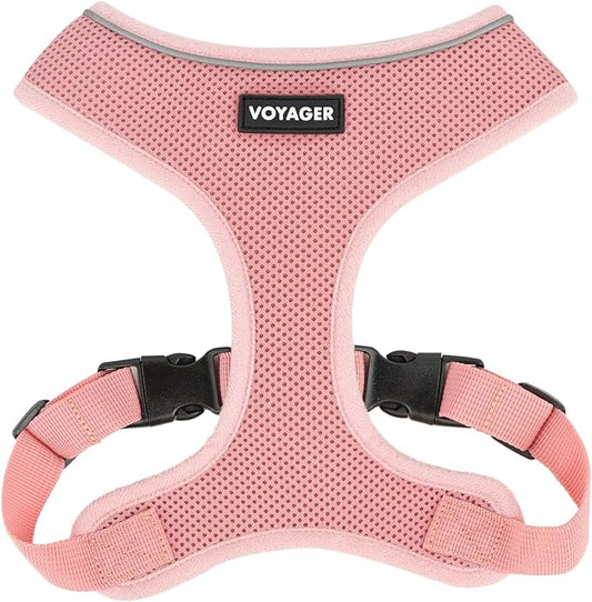 Best Pet Supplies Voyager Aerolite No Pull Mesh Dog Harness, Reflective Stitching, Breathable Harness, Adjustable for Walking, Training, Running, Heavy Duty and Durable, Baby Pink, L