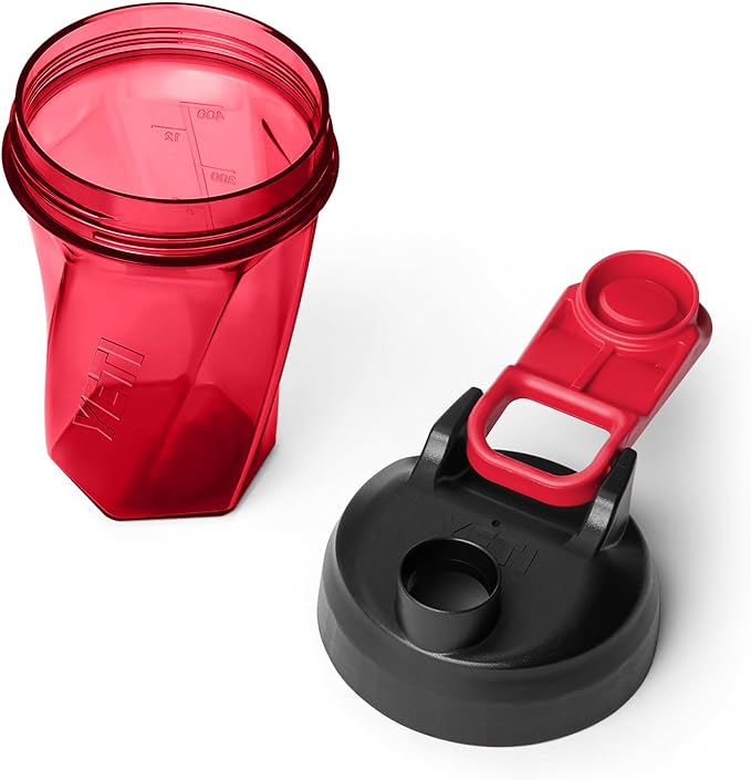 YETI Yonder Helimix Vortex Blender Shaker Bottle Holds up to 20oz | No Blending Ball or Whisk | USA Made | Portable Pre Workout Whey Protein Drink Shaker Cup | Dishwasher Safe, Rescue Red