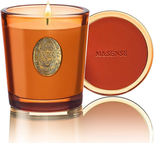 M&SENSE Natural Fresh Soy Candle | Orange Goji & Neon Orange | 9.2 oz, 50H Burn Time | Luxury Scented Candle for Relaxation, Gifting, Home Décor | Ideal for Bedroom, Office, Party Ambiance