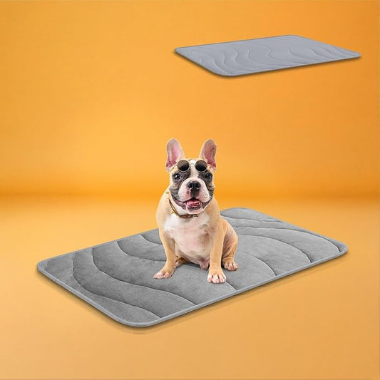 Cozyide Dog Crate Pad, Medium Reversible Dog Cooling Mat(Cool & Warm), Washable Soft Crate Mat for All Season, 28" L x 22" W, Dark Grey & Light Grey