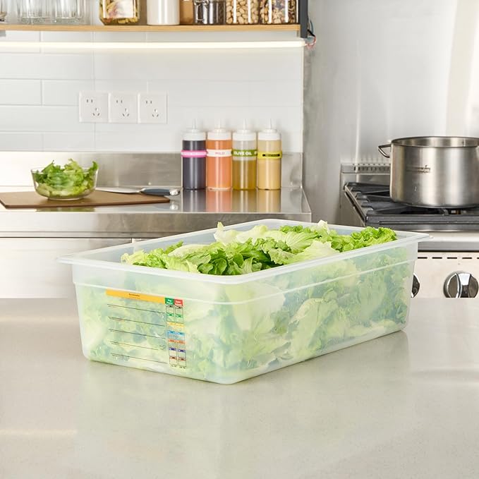 Restaurantware Food Storage Container 1 Pack of 20.7 x 12.6 x 5.9 Inches Plastic Stackable Storage Box White Reusable Label Container Dishwasher Safe For Restaurants And Kitchens