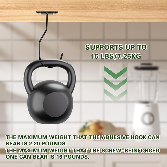 Banana Hanger Hook – Space Saving Banana Holder Hanger to Keep Bananas Fresh, Self Adhesive and Screw Banana Hook 2Pack Black