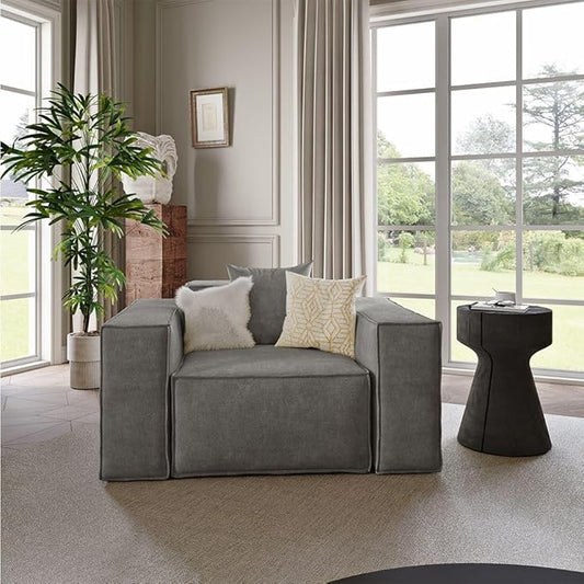 POVISON 52" Modular Sectional Sofa for Living Room Modern Large Sectional Couches Velvet Accent Chair Oversized Deep Seat Sofa Set Big Comfy Cloud Couch for House Office