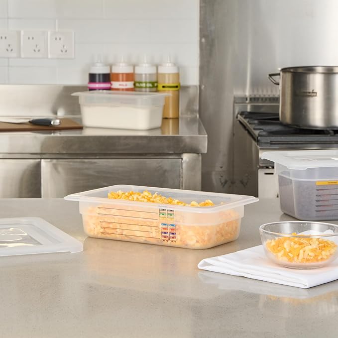Restaurantware Food Storage Container 1 Pack of 10.3 x 6.2 x 2.5 Inches Plastic Stackable Storage Box White Reusable Label Container Dishwasher Safe For Restaurants And Kitchens