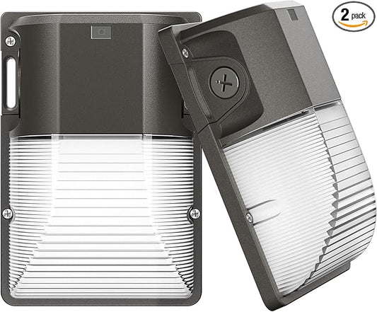 CINOTON 30W LED Wall Pack Light with Dusk to Dawn Sensor, 3600LM, 5000K Daylight [120Vac] Outdoor Wall Lights IP65 Waterproof LED Security Flood Lighting for Garage Warehouse Garden UL-Listed 2 Pack