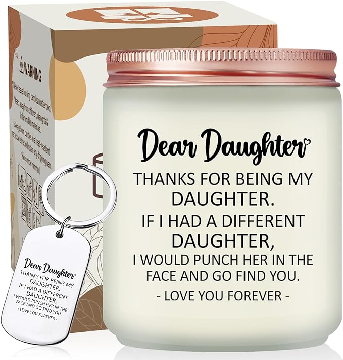 Daughter Gifts from Mom, Dad - Christmas Mothers Day Birthday Gift for Daughter - Lavender Scented Candle