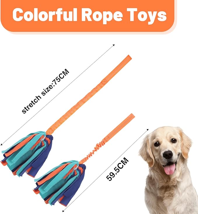 wodoca Interactive Dog Toys, Dog Rope Toys for Aggressive Chewers -Tough Rope Tug of War Dog Toys, Dog Tug Toy for Boredom for Small Medium Puppy Interacting Games (Orange)