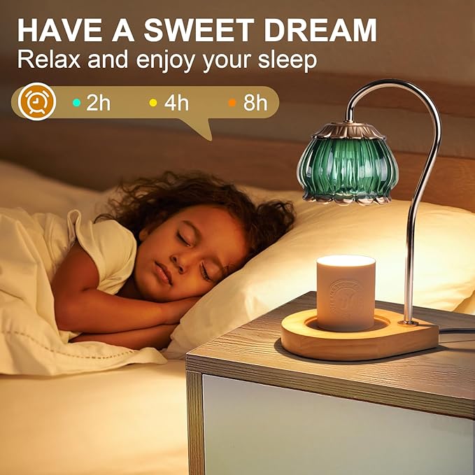 Candle Warmer Lamp with Timer,Dimmable Candle Warmer Light Adjustable Green Warmer Gift for Women Fragrance Candle Holders for Home Decorations,Christmas Gifts