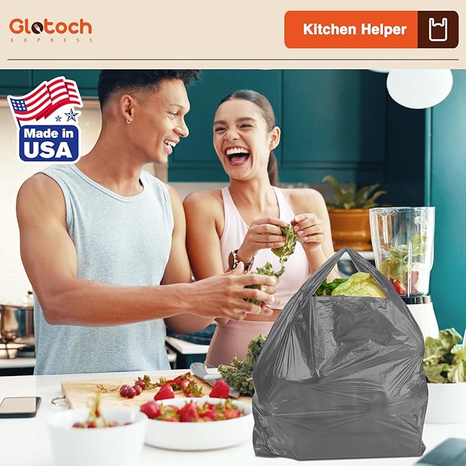 Glotoch 500 Count Economical Cat Litter Bags 4 Gallon Gray, Leak-Proof, Disposable Cat Waste Trash Bags for Pet Poop, Plastic T-shirt doggy bag for Kitty Garbage 12" x 6.5" x 21"