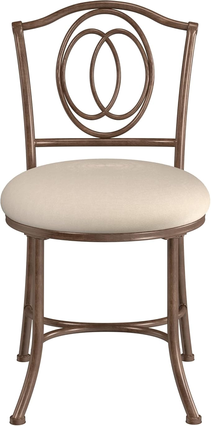 Hillsdale Emerson Metal Vanity Stool, Golden Bronze