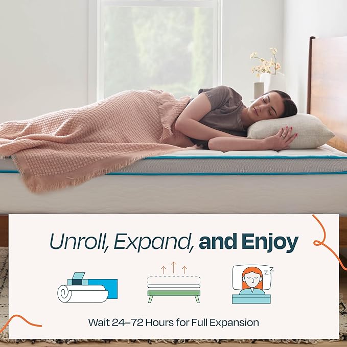 Linenspa 12 Inch Memory Foam and Spring Hybrid Mattress - Medium Plush Feel - Bed in a Box - Pressure Relief and Adaptive Support - Breathable - Cooling - Primary Bedroom - Twin Size