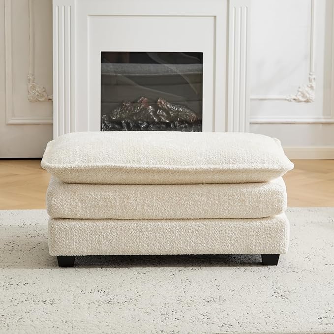 Ottoman for Modular Sectional Sofa, Deep Seat Ottoman for Living Room, Bedroom and Entrance (Beige)