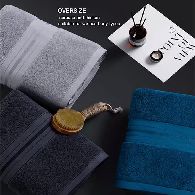 Bath Sheet,Oversized Bath Towel,Beach Towel, 40x73 inches, Extra Large,100% Luxury Cotton, Super Soft & Absorbent (White, Extral Large)