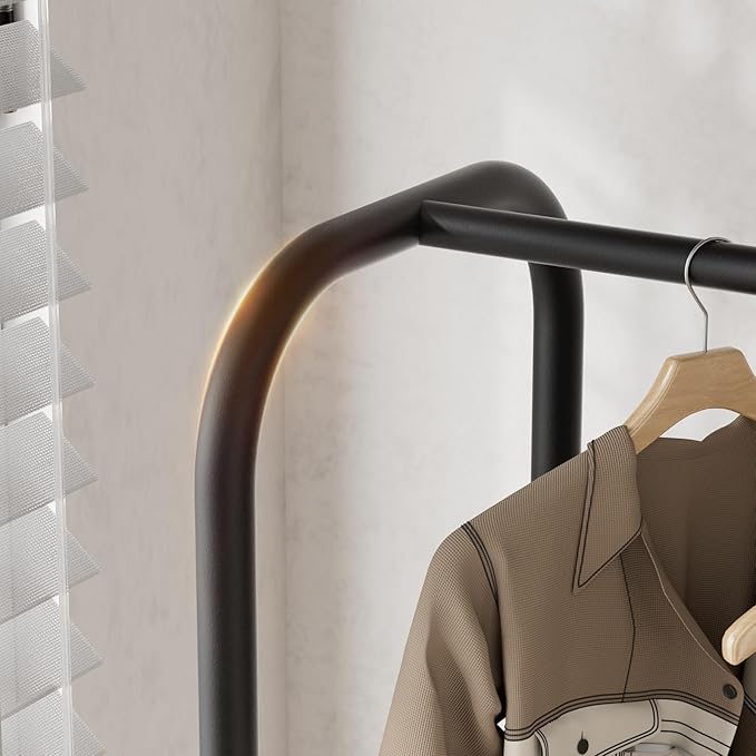 SINGAYE Clothes Garment Coat Rack Drying Clothing Racks Metal Freestanding for Hanging Clothes Portable Closet for Laundry Bedroom Black