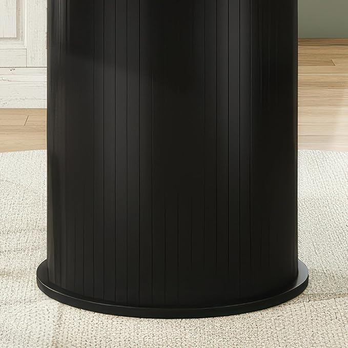 Farini 43" Round Dining Table for 4-6,Modern Kitchen Room Table with Wood Top & Sturdy Metal Base,Black