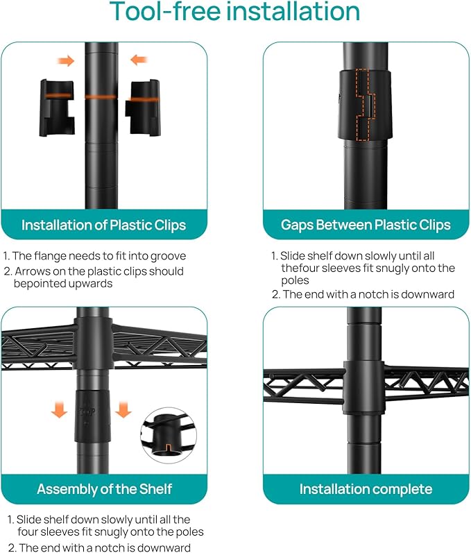 SINGAYE 5 Shelf Adjustable Heavy Duty Storage Shelving Unit with Wheels Steel Organizer Wire Rack Shelves Bathroom Organizers and Shelf Wire Closet Metal Pantry Kitchen Garage 14" DX30 WX70 H Black