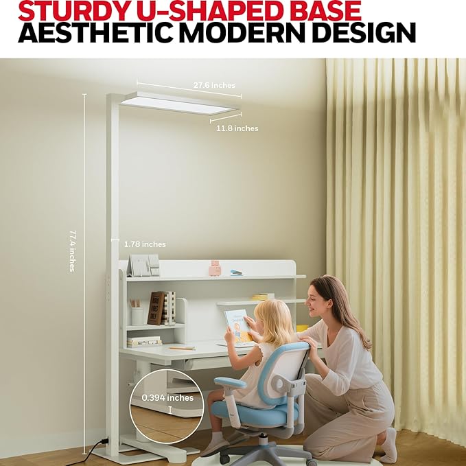 Honeywell 16500LM LED Floor Lamp - 06E Ultra Sunturalux Eye Caring 4000K Natural Daylight Modern Tall Reading Lamp, 160W Dual Light Source Dimmable Standing Light for Home Office Living Room Bedroom