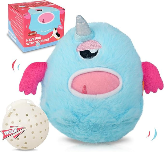 Petbobi Interactive Dog Toys Monster Active Ball for Dogs with Batteries, Self Moving Balls and Plush Cover for Small & Medium Dogs to Chase, Dog Toy Squeaky Crazy Bouncer Ball, Mystic Unicorn Bobby