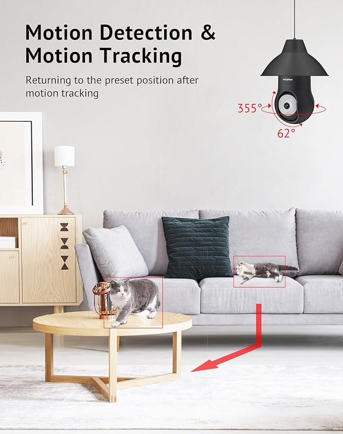 LaView 4MP Bulb Security Camera 5G& 2.4GHz WiFi, 360°2K Security Cameras Wireless Outdoor Indoor Full Color Day and Night, Motion Detection, Audible Alarm, Easy Installation, Compatible with Alexa