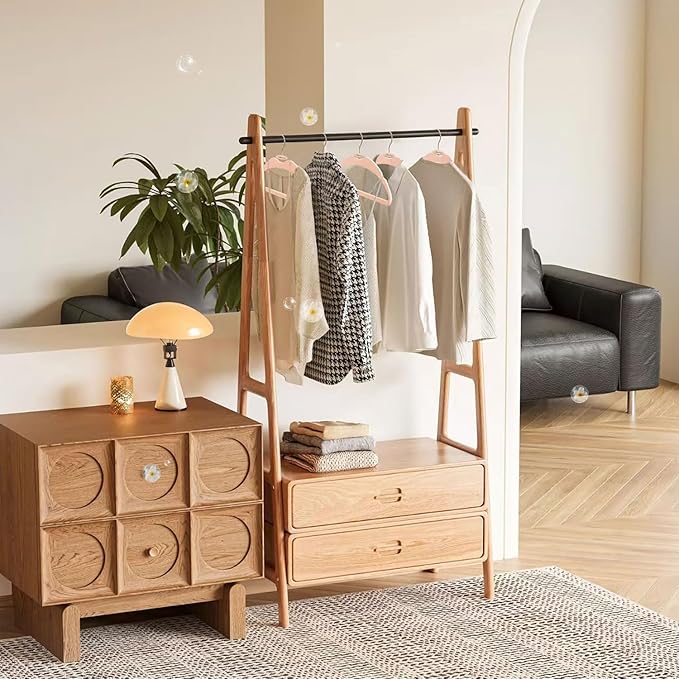 ManGotree Velvet Coat Hangers with Empty Aromatherapy Boxes, Non-Slip Short Neck Hangers, Ultra-Thin Space Saving Suit Hanger for Jacket, Shirt, Dress, Pants (22 Pack, Light Pink)