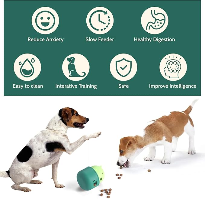 Silicone Dog Slow Feeder Toy - Interactive Puzzle Feeder & Food Dispenser for Small & Large Dogs - Enrichment Toys for Mental Stimulation - Fun Puppy Chew Toys & Cat Treat Dispenser to Keep Pets Busy
