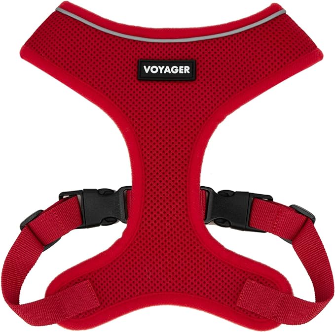 Best Pet Supplies Voyager Aerolite No Pull Mesh Dog Harness, Reflective Stitching, Breathable Harness, Adjustable for Walking, Training, Running, Heavy Duty and Durable, Red, L