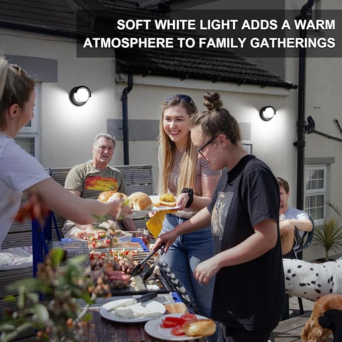 Porch Light Outdoor, 6000K Daylight Small Waterproof Anti Rust LED Wall Lights, 12W Matte Black Modern Wall Mount Exterior Fixtures Circle Cover for Entryway, Front Porch, House