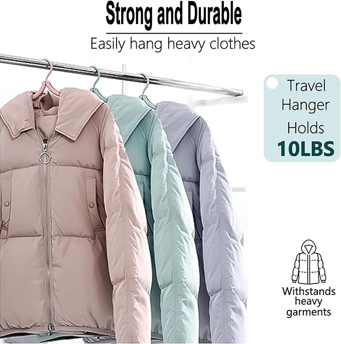 Travel Hangers, Foldable Hangers, Folding for Travtravel Hangerscruise Essentials, Folding Clothes Hanger, Travel Must Haves for Flying, Camping, Hotel, RV, Road Trip, 10 Pcs (Black)