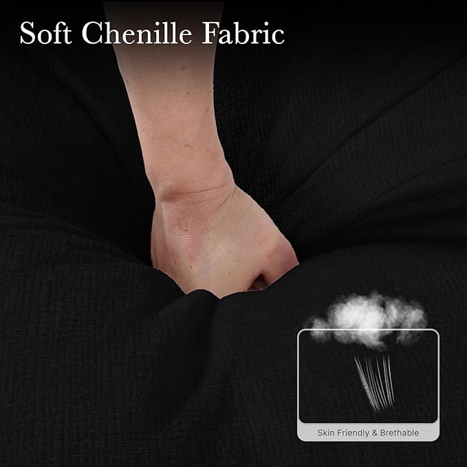 Cloud Modular Sectional Sofa Couch,141” U-Shape Sofa with Wide Armrest, Modern High-Density Sponge Compressed Couch for Living Room, Bedroom,No Assembly Needed (Black, 4 Seats+ 2 Ottoman)