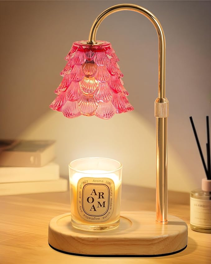 Seniny Electric Candle Warmer Lamp - with Time Dimmable Adjustable Height Candle Lamp Warmer for Jar Candles,Christmas Wax Melt Wamer, Birthday Gifts for Women Mom, House Warming Gifts New Home Decor