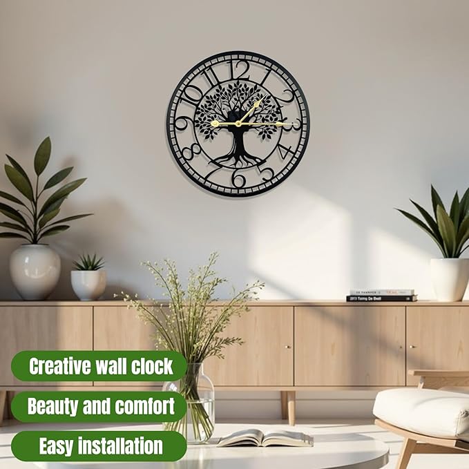 Big Wall Clock - Wall Clocks for Living Room Decor, Quiet and No Ticking Suitable for Wall Decor, Living Room Decoration, Kitchen Decoration