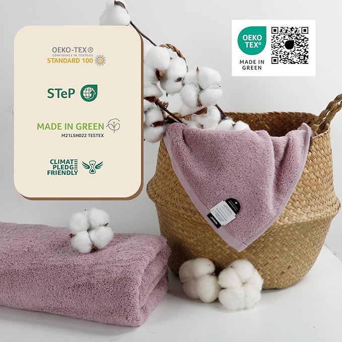 SEMAXE Purplish Red Bathroom Towel, 100% Cotton Bath Towel with Hanging Loop and Smart Tag, Hotel & Spa Quality Soft Absorbent Towel, Gift Box Packaging, 1 Pc Bath Towel, 55" L x 27" W