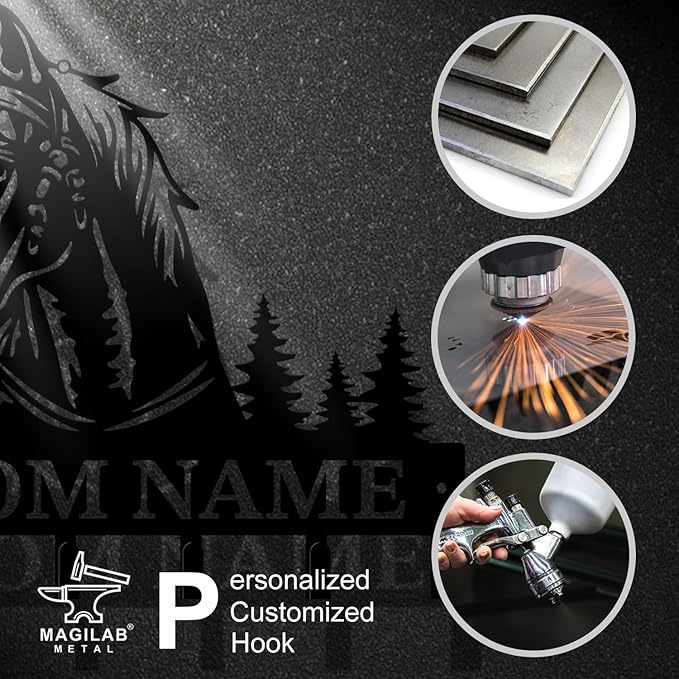 Personalized Custom Name Farm Horse Wall Key Hooks,Metal Horse Art Clothes Hooks,Metal Horse Wall Home Storage Decorative,For Front Door, Hallway, Kitchen, Bedroom,Keys,Hats (Style L)