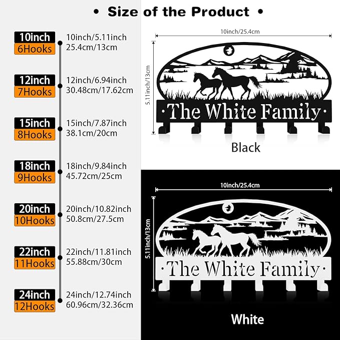 Personalized Galloping Horse Key Hook Wall Mount,Fashion Wall Key Holder of Galloping Horse in Mountain Landscape,Metal Key Rack for Wall Decor,Office,Entryway