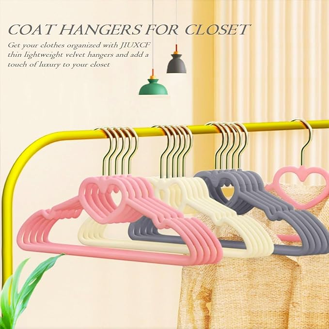 Velvet Hangers 20 Pack, 16" Non Slip Adult Hangers, Slim Clothes Hanger with 360 Degree Swivel Hook - Durable & Cute for Coats, Shirts, Dress (Pink)