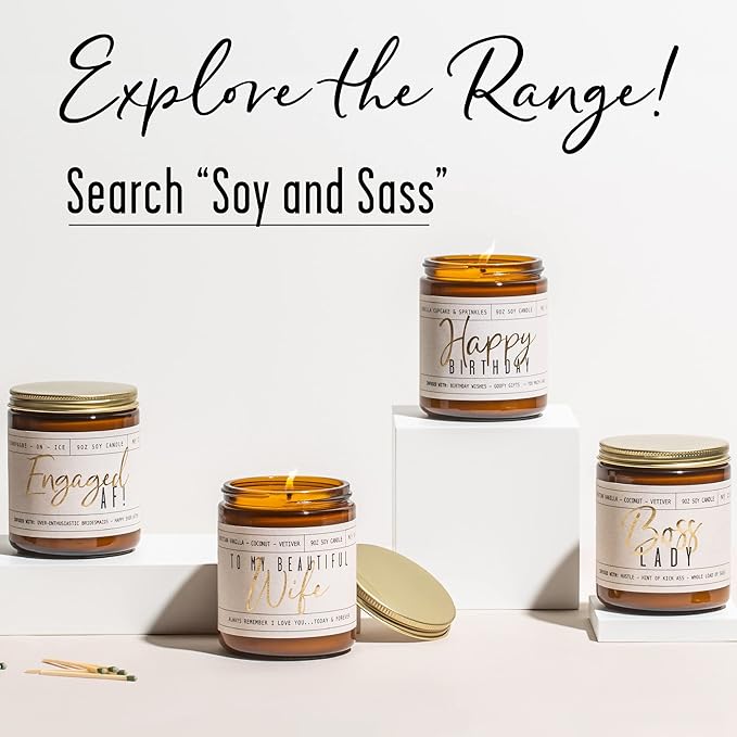 Soy and Sass 'Our Friendship is like this Candle' - Mediterranean Fig, Red Currant, Amber, Sandalwood Jar Candle