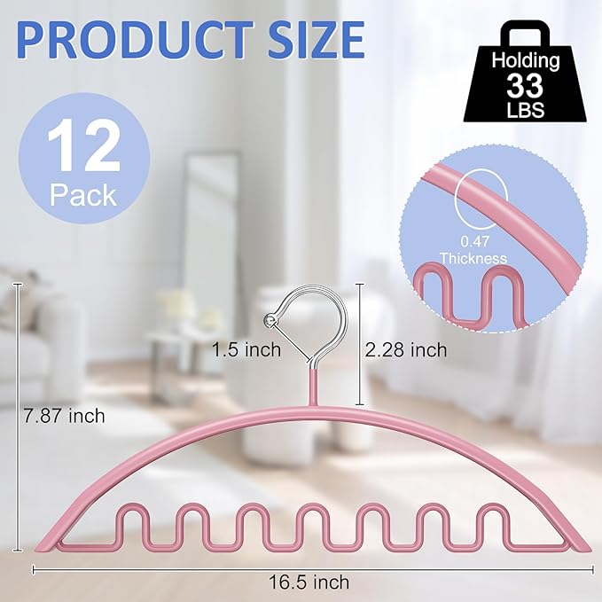 Clothes Hangers 12 Pack, Sweater Hangers No Shoulder Bump Metal Non Slip Heavy Duty Coat Hangers for Closet Organizers and Storage Space Saving Shirt Hanger for Suits Dresses Jackets Bra Shirt Multi