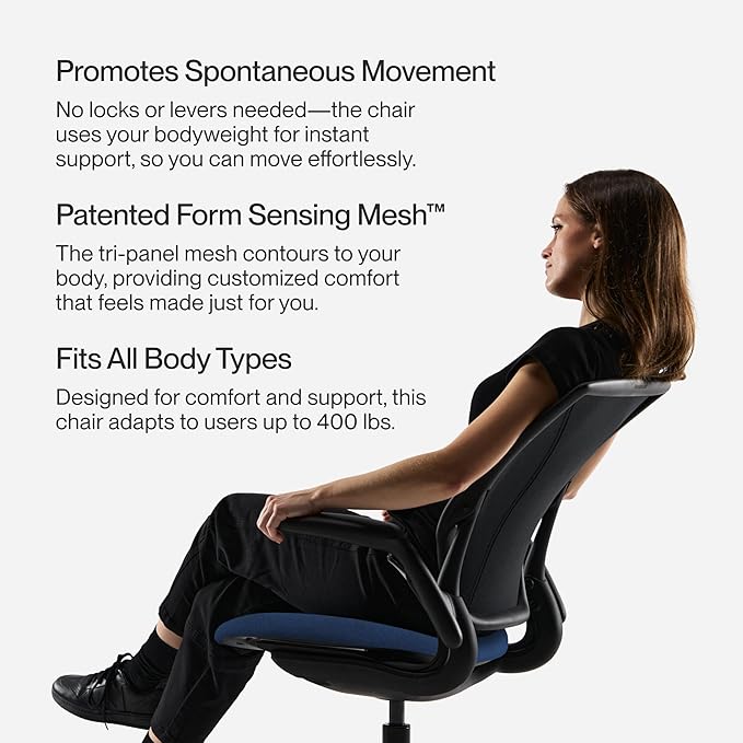 Humanscale World LM Task Chair with Black Frame, Adjustable Arms, Poppy Seed Catena Mesh Backrest and 0771 Autumn Seat