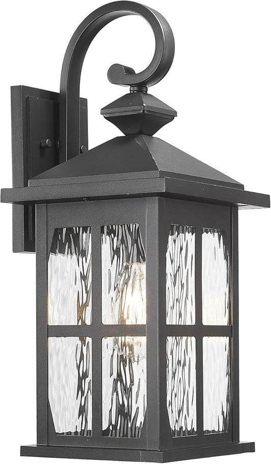 Darkaway Large Outdoor Light Fixtures Wall Mount, 21inch Outside Wall Lights Exterior Lighting Fixture with Water Ripple Glass Outdoor Wall Sconce for House Porch Hallway Garage Front Door