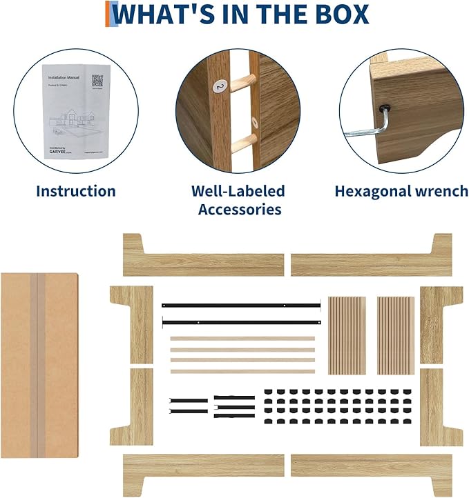 Garvee Wood Platform Bed Frame, Twin XL Bed Frame, Wood Slat Support, No Box Spring Needed, Easy Assembly, Noise-Free Design, Underbed Space for Storage