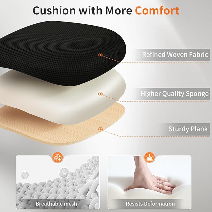 BestOffice Office Chair Ergonomic Cheap Desk Chair Mesh Computer Chair Lumbar Support Modern Executive Adjustable Stool Rolling Swivel Chair for Back Pain (Black)