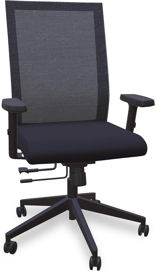 Nexys Home Office Desk Chair, Adjustable Tilt, Height Adjustable Armrests, High Mesh Back Variable Height, Rolling Work Swivel Chairs with Wheels, Comfortable for Long Hours, Onyx | Vinyl